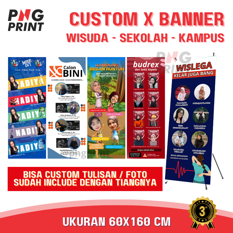 Jual Part Cetak X Banner Sidang Wisuda Free Template Desain Stand