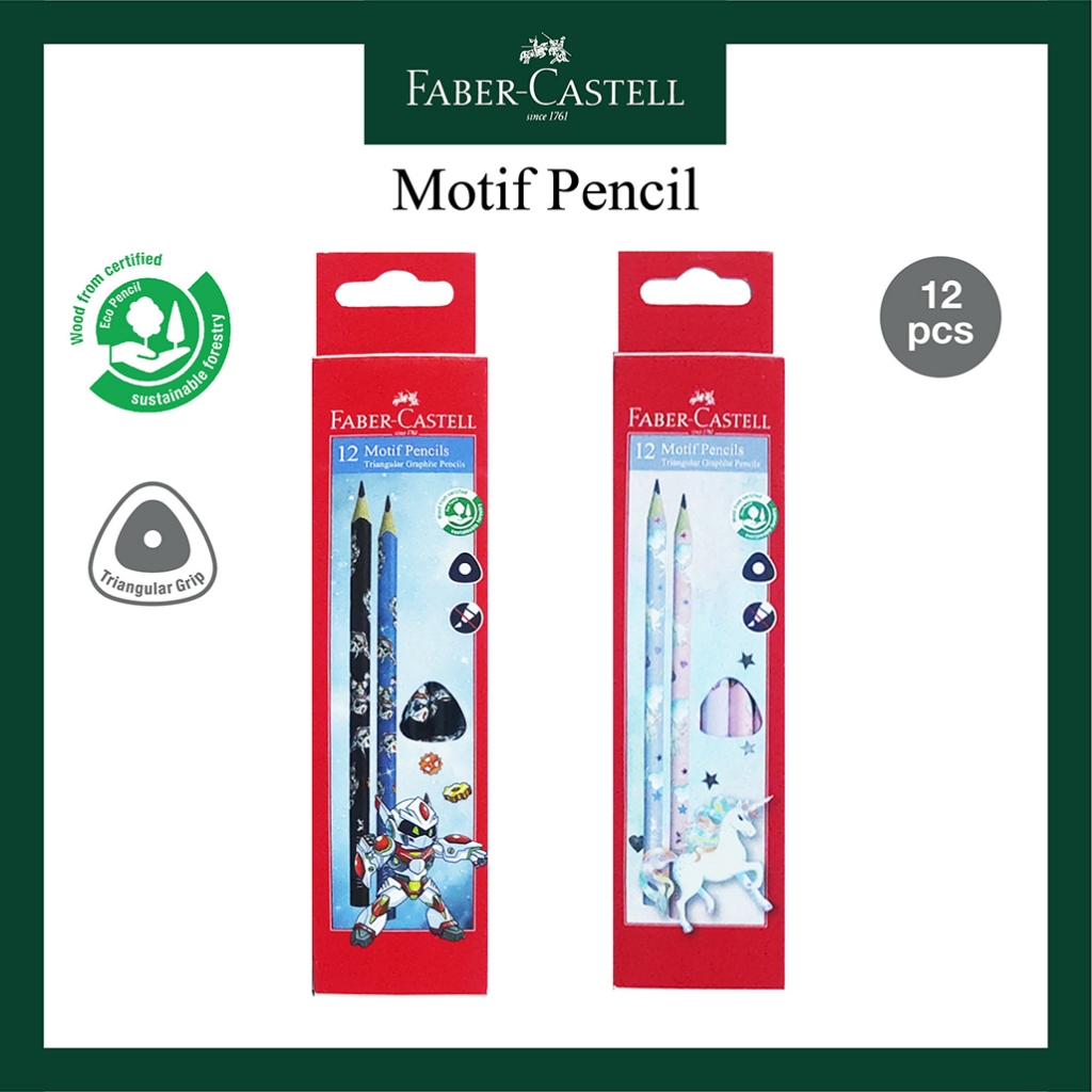 Jual Pensil Motif B Faber Castell Bentuk Segitiga Motif Robot Dan