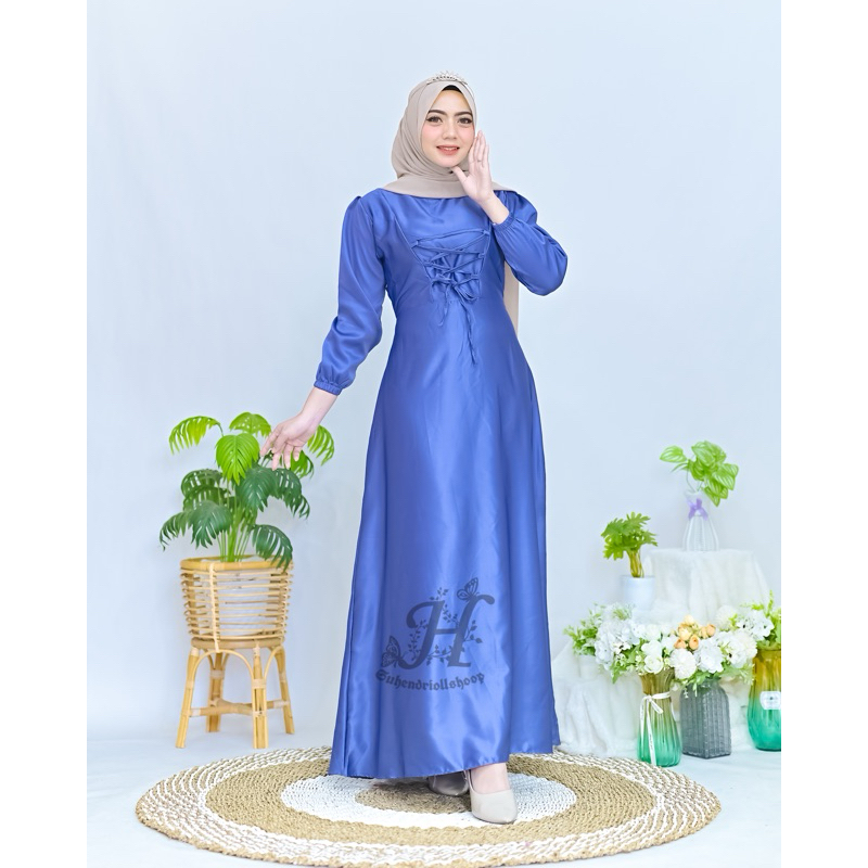 Jual Amara Dress Gamis Satin Dress Kondangan Dress Wanita Dress