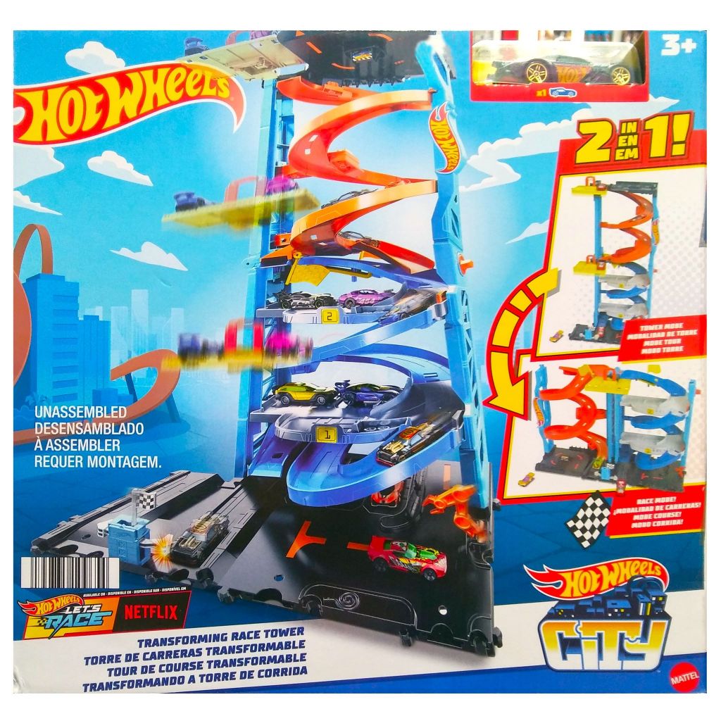 Jual HOT WHEELS RACE TOWER CITY PLAY SET SERI RACE ACTION BUILDER