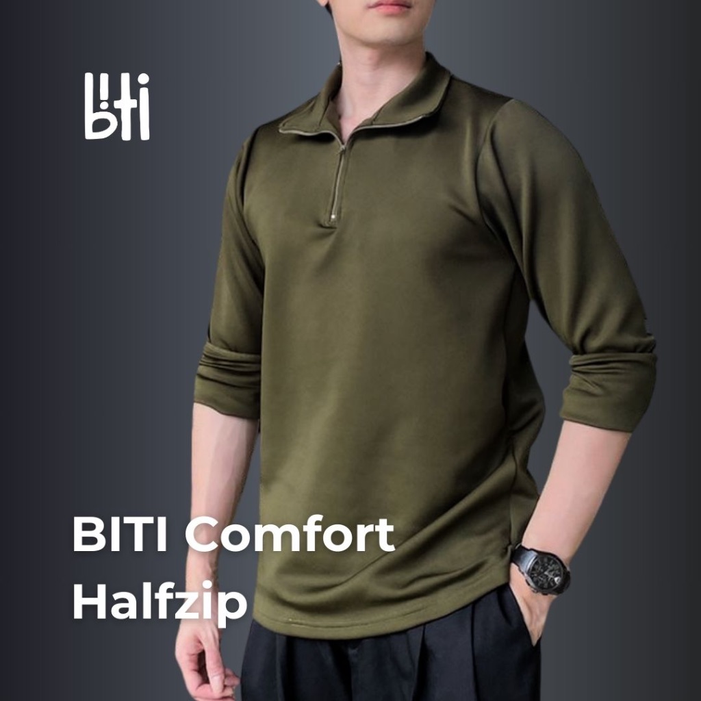 Jual BITI Comfort Halfzip Polo Scuba Kaos Polo Lengan Panjang Pria