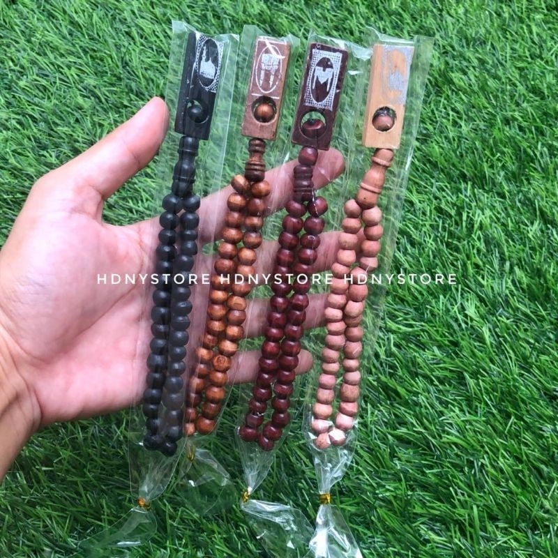 Jual Souvenir Tasbih Haji Umroh Kayu Natural Wood Acara