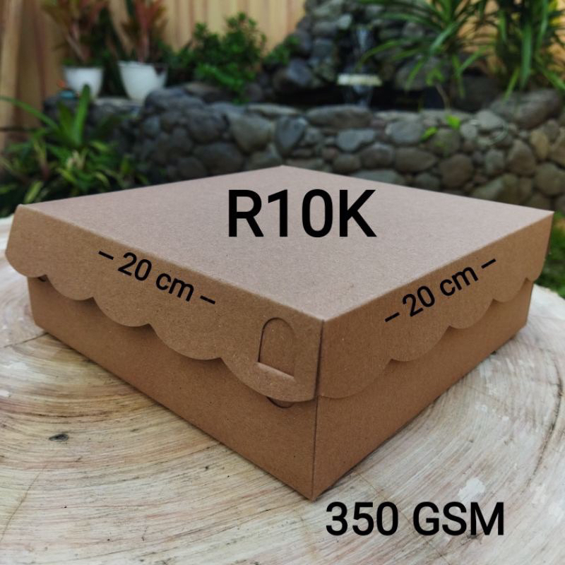 Jual KOTAK NASI COKLAT KRAFT R10 20X20 KERDUS NASI COKLAT R10 TEBAL