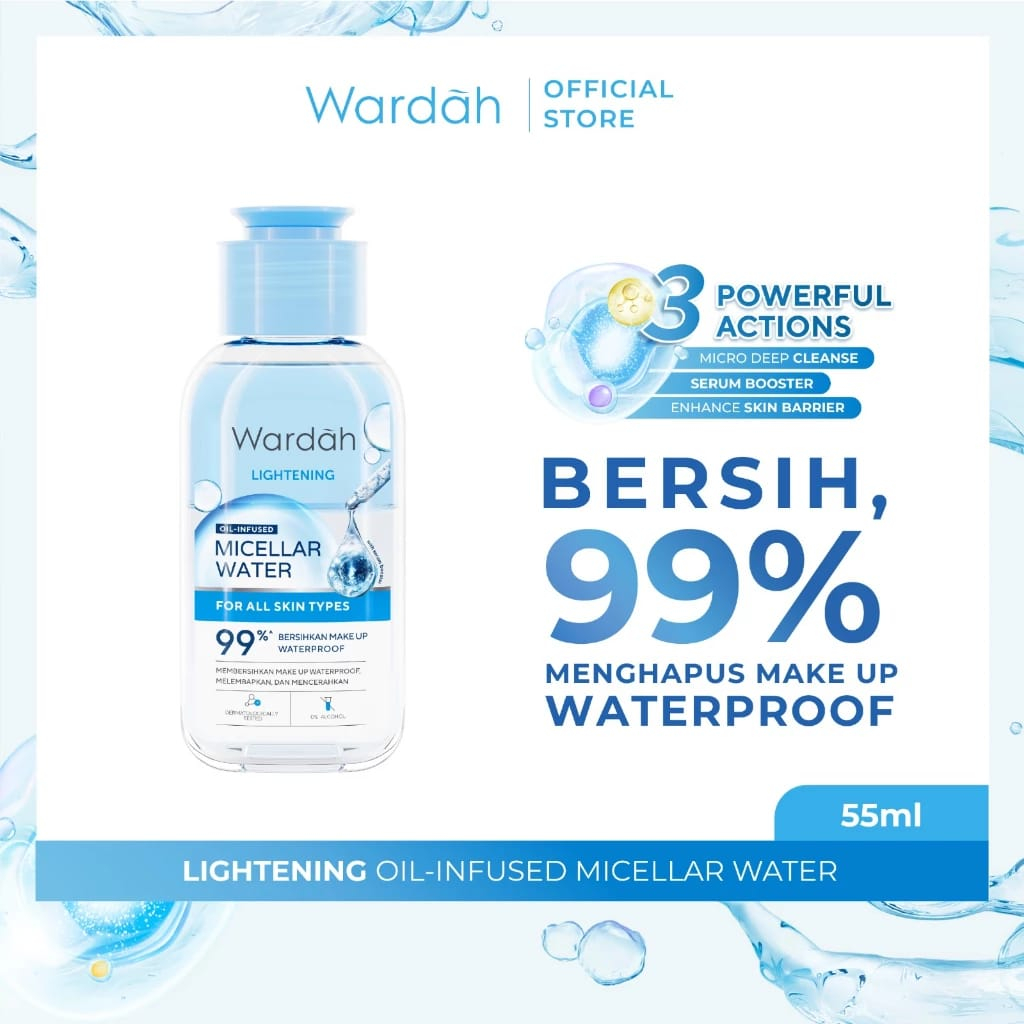 Jual Wardah Lightening Oil Infused Micellar Water 55 Ml Shopee Indonesia