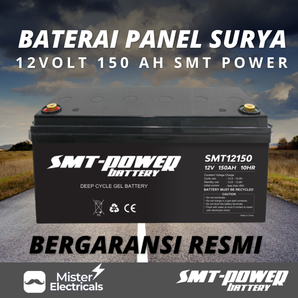 Jual Aki Kering Panel Surya Baterai V Ah Smt Power Shopee