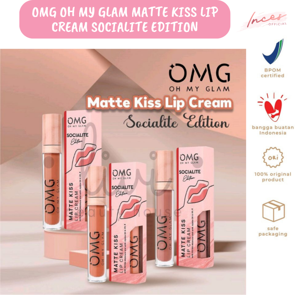 Jual Omg Oh My Glam Matte Kiss Lip Cream Socialite Edition Shopee