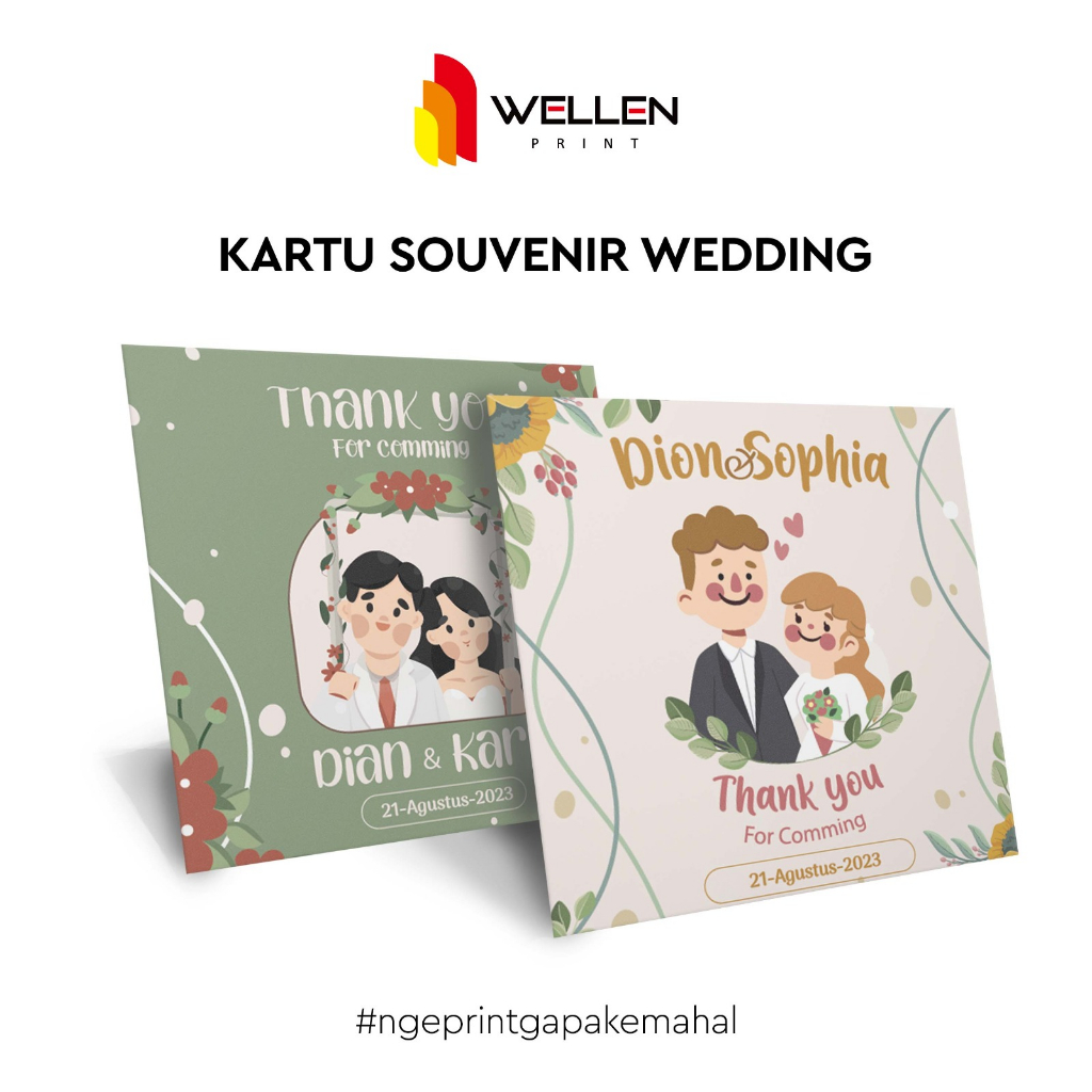 Jual WELLEN PRINT Cetak Kartu Souvenir Wedding Print Ucapan Terima