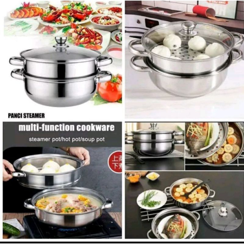 Jual Panci Steamer Kukus Stainless Susun Cm Shopee Indonesia