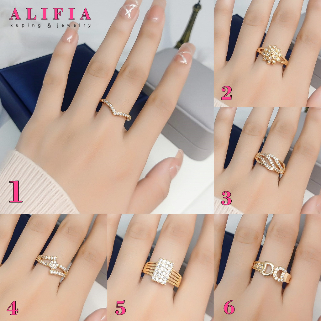 Jual Cincin Xuping Permata Alifia Fahsion Wanita Dewasa Lapis Emas 24K