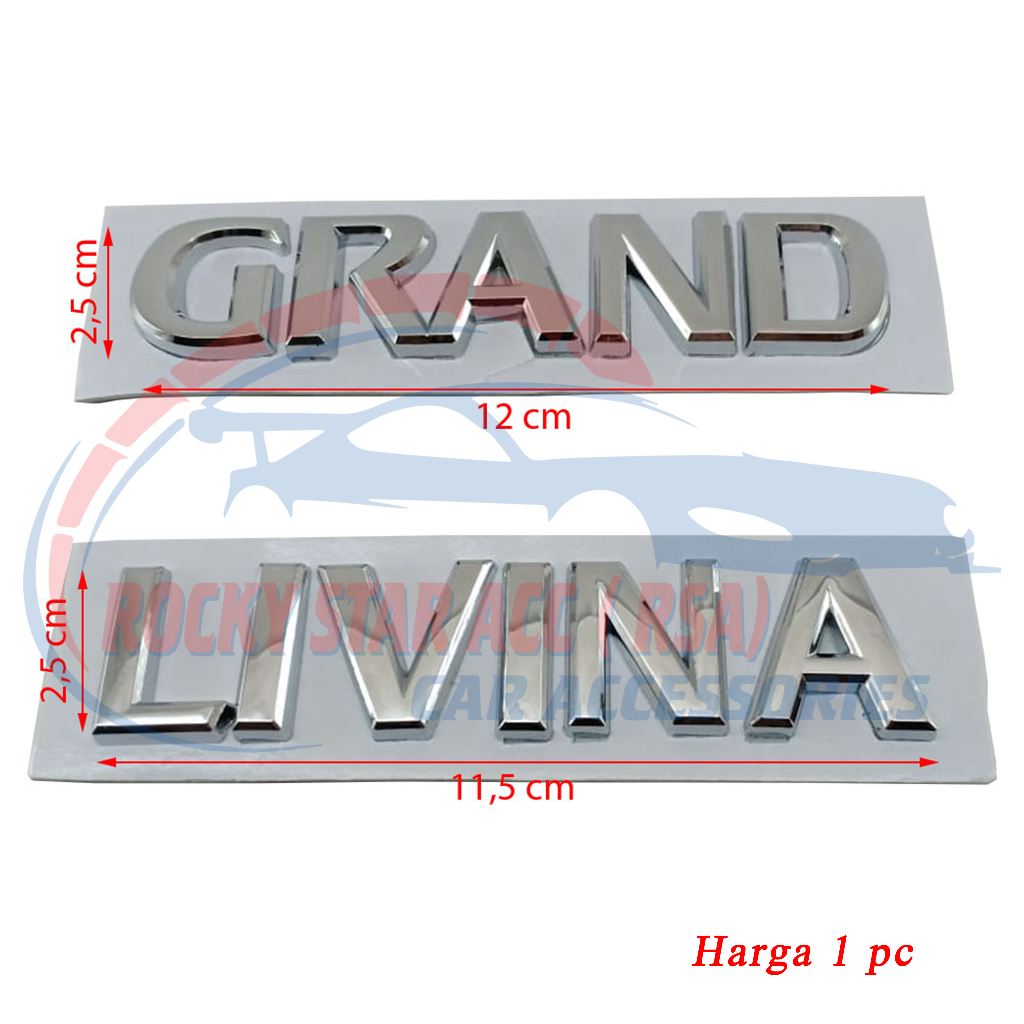 Jual Emblem Mobil Nissan Tulisan GRAND LIVINA Bagasi Chrome Shopee