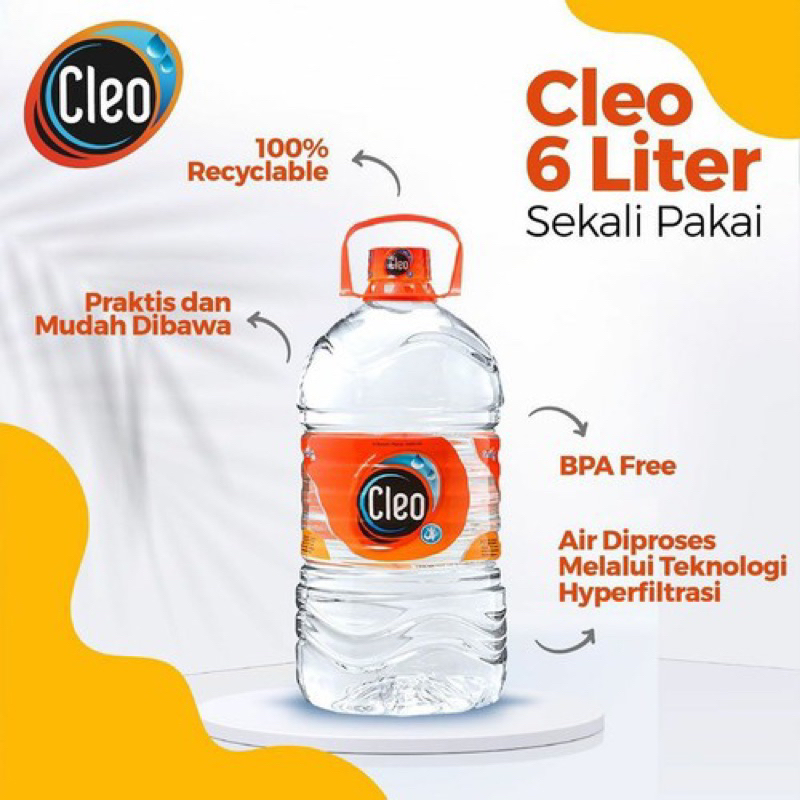 Jual Cleo Galon Cleo Sekali Pakai Isi 6000ml 6 Liter Shopee Indonesia