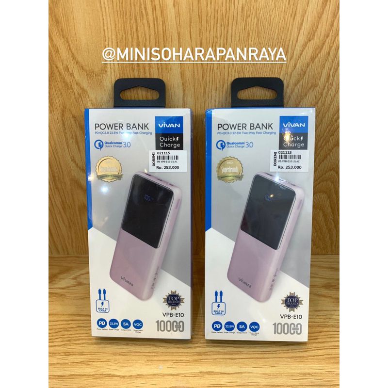 Jual Vivan Power Bank Mah Vpb E Output Fash Charging W