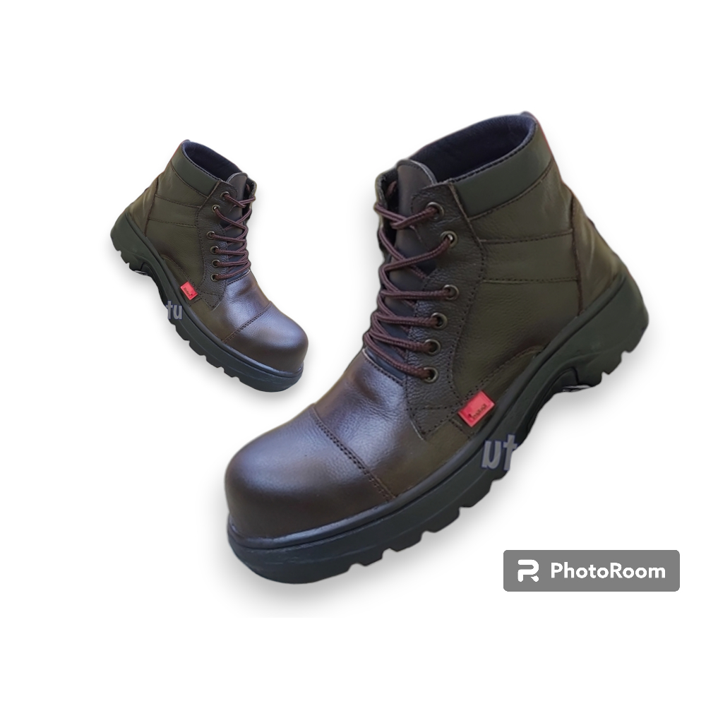 Jual Sepatu Safety Boots Pria Kickers Semi Low Boots Pendek Kulit Asli