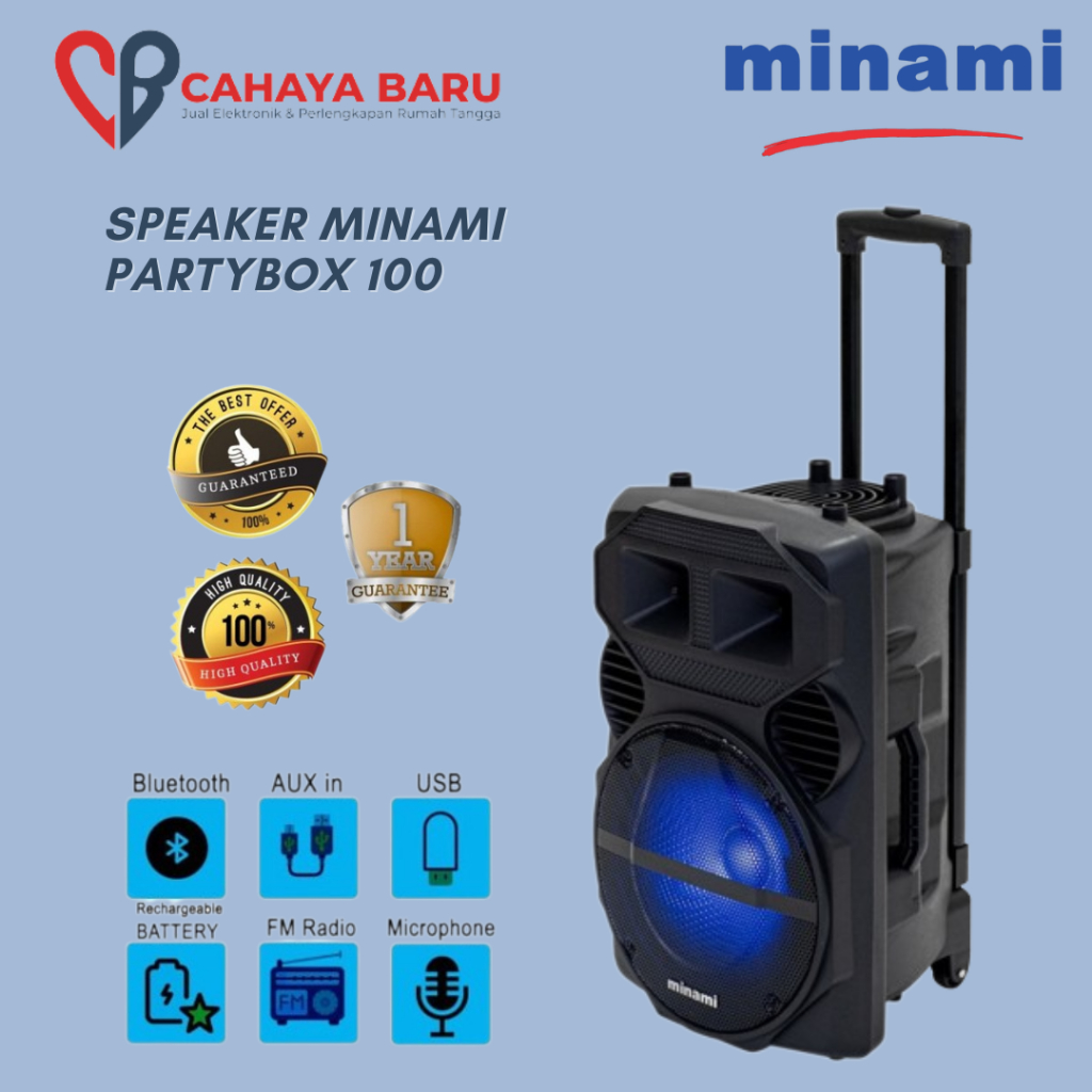 Jual SPEAKER MINAMI PARTYBOX 100 Shopee Indonesia