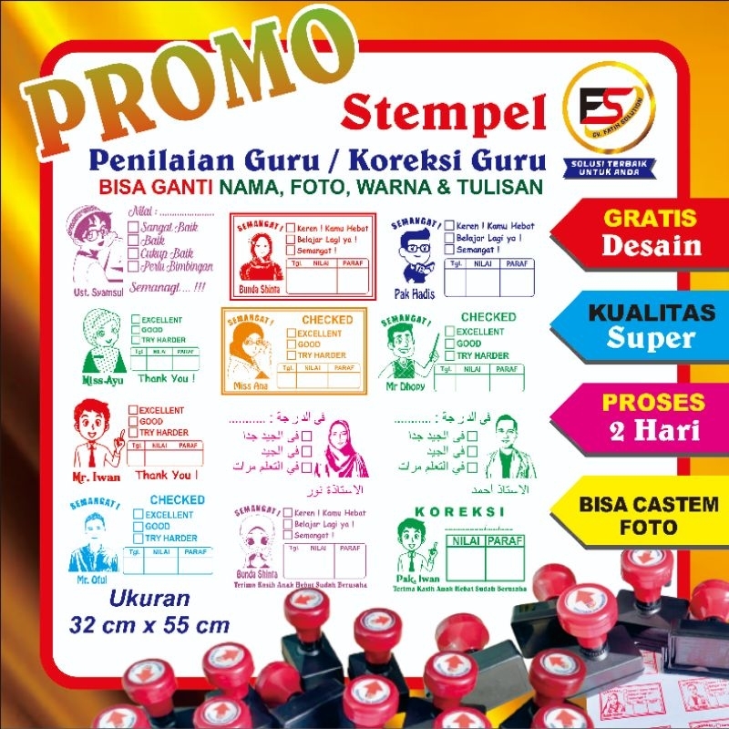 Jual Stempel Nilai Guru Penilaian Koreksi Checked Reward Bisa