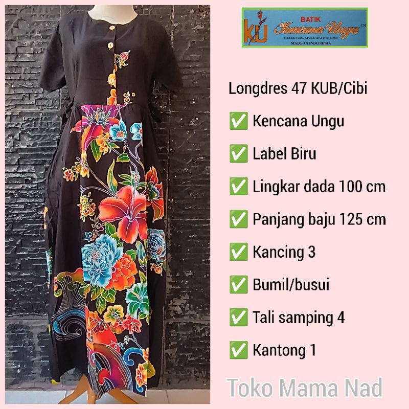 Jual Kencana Ungu Longdres Label Biru Daster Panjang Semata Kaki