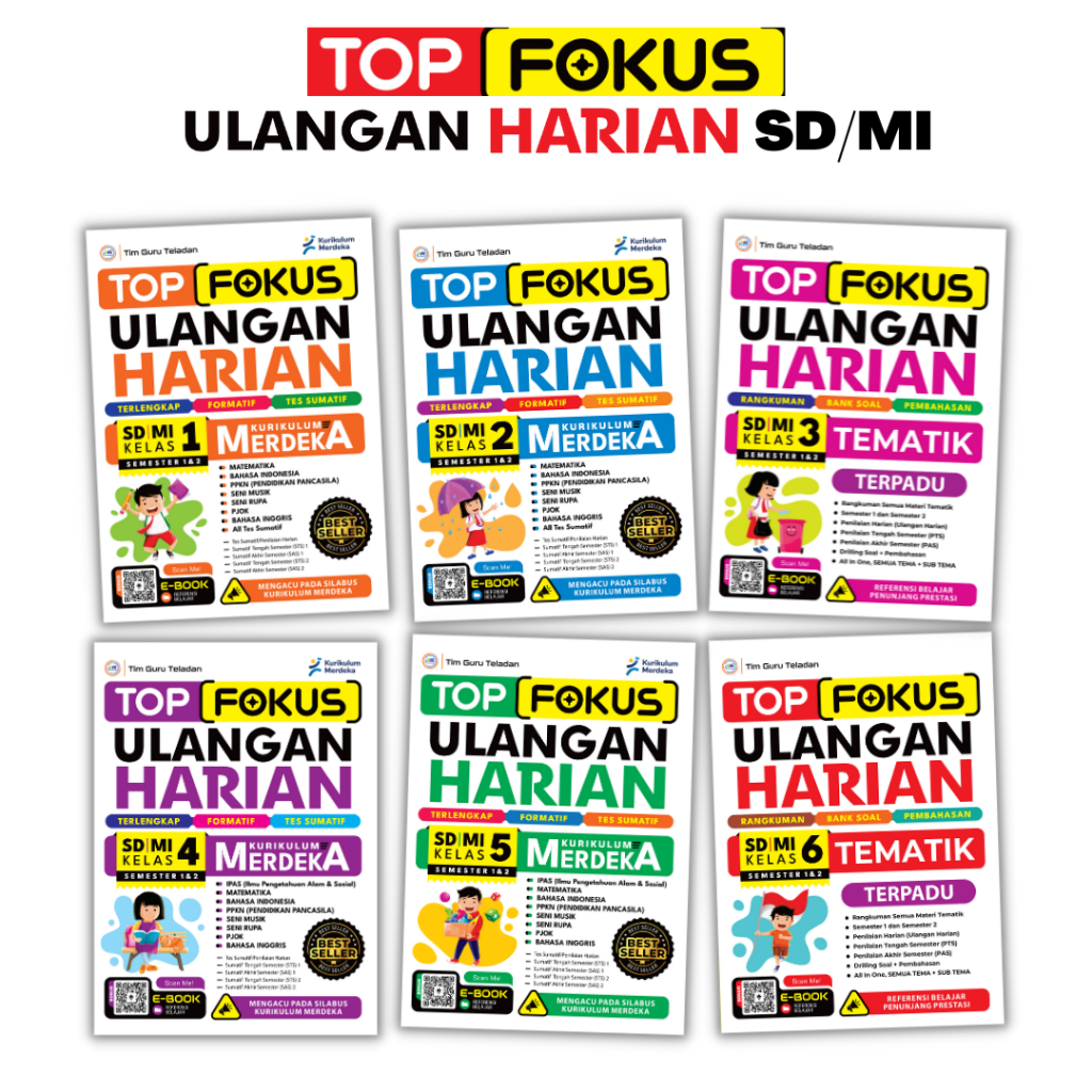 Jual BUKU ULANGAN HARIAN SD TOP FOKUS ULANGAN HARIAN KELAS 1 6 SD MI