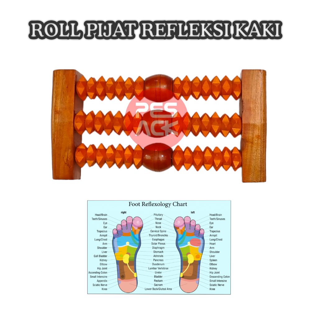 Jual PESACK Alat Pijat Refleksi Kaki Tradisional Kayu Mahoni Original