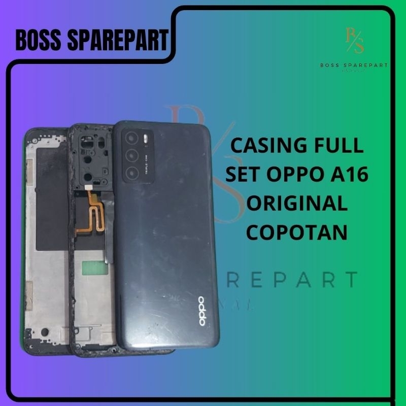 Jual CASING KESING HOUSING FULSET FRAME LCD OPPO A16 ORIGINAL COPOTAN