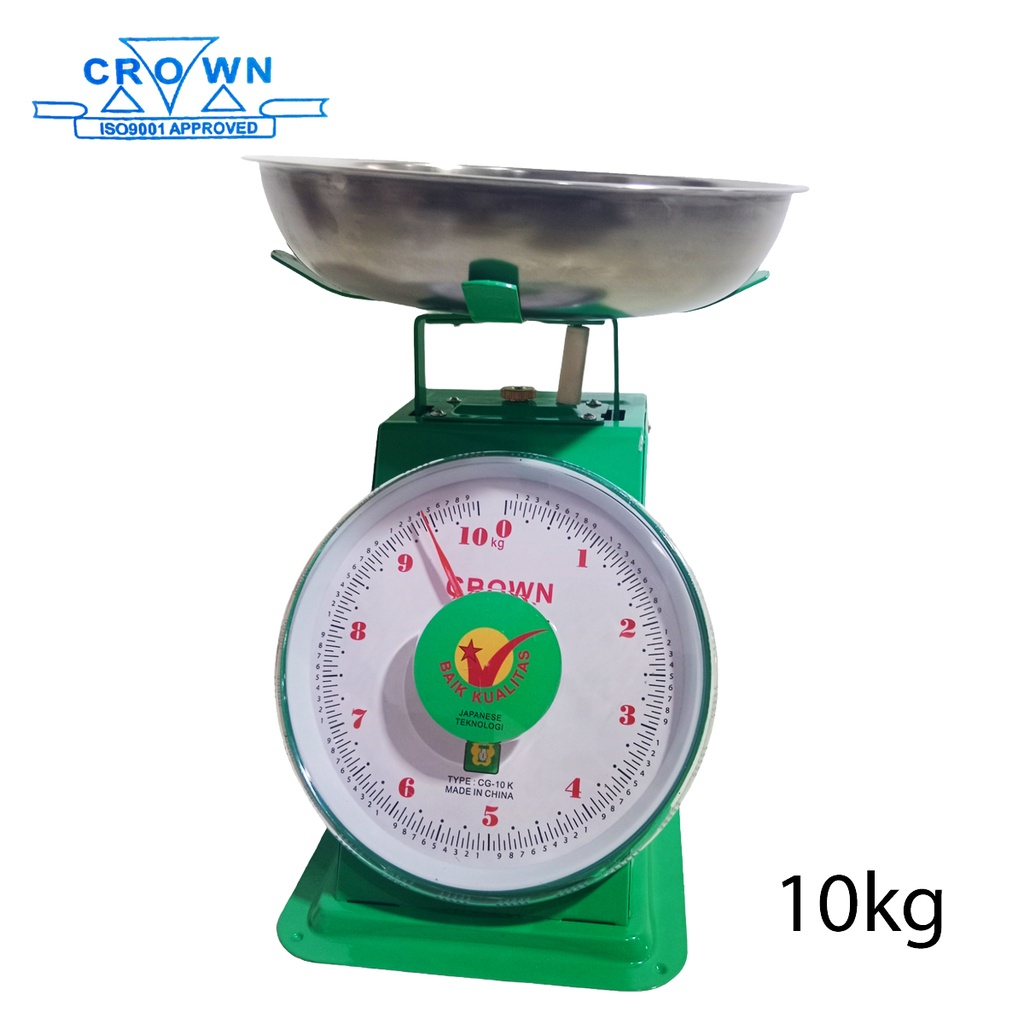 Jual Timbangan CROWN 10kg Besi Stainless Jarum Analog Manual Duduk