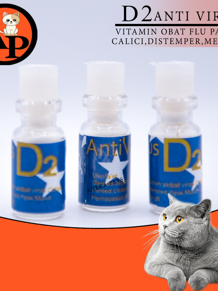 Jual D2 OBAT VIRUS CALICI DISTEMPER FLU BATUK PILEK BERSIN MENCRET