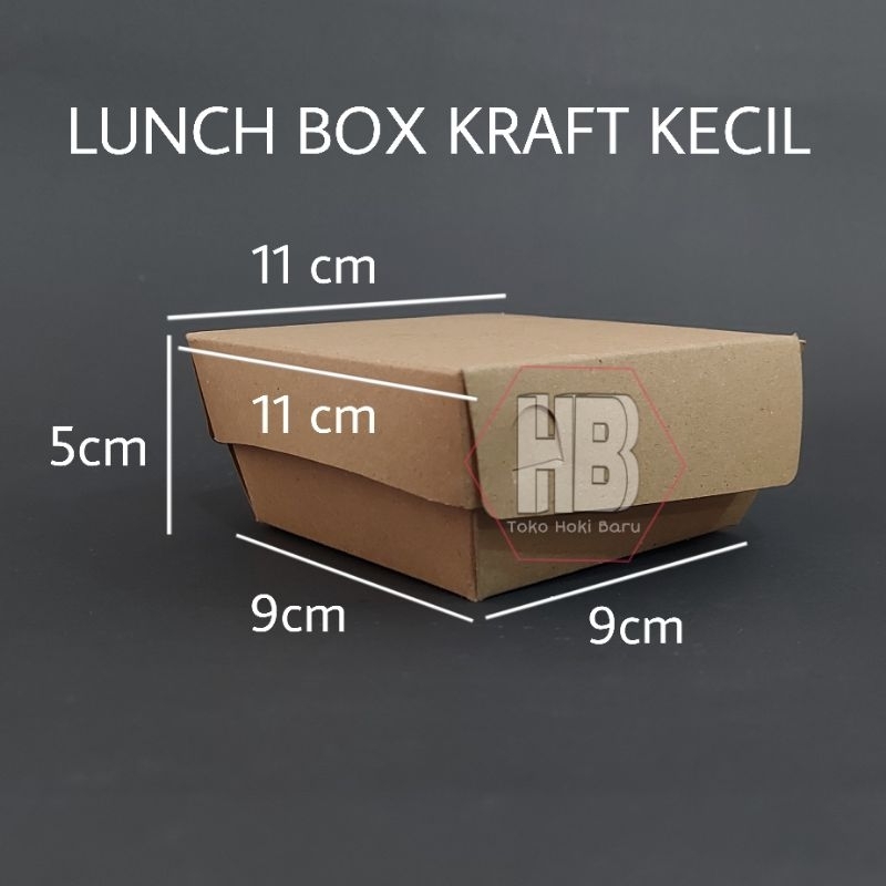 Jual 100 Pcs PAPER LUNCH BOX KRAFT S XS 11x11x5cm DUS KOTAK DIMSUM