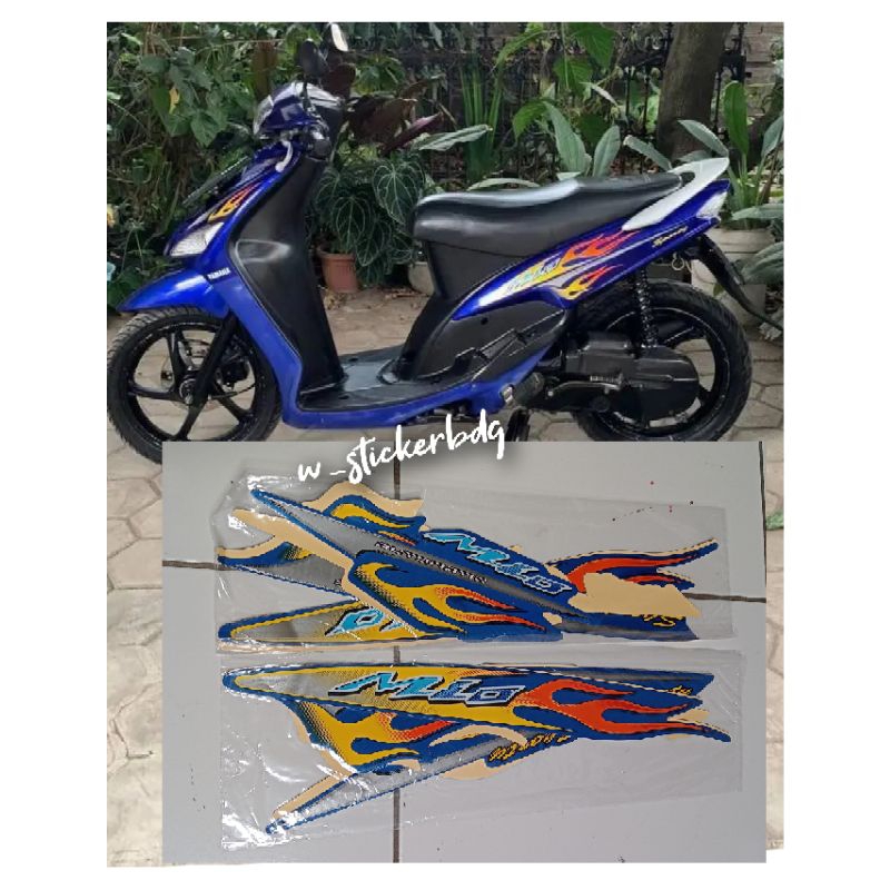 Jual Striping Stiker Bodi Yamaha Mio Cw Biru Shopee Indonesia