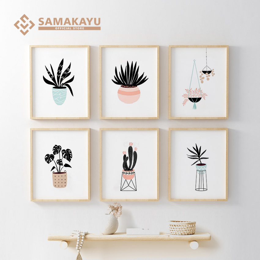 Jual Hiasan Dinding Minimalis Aesthetic Bingkai Kayu Walldecor Pajangan