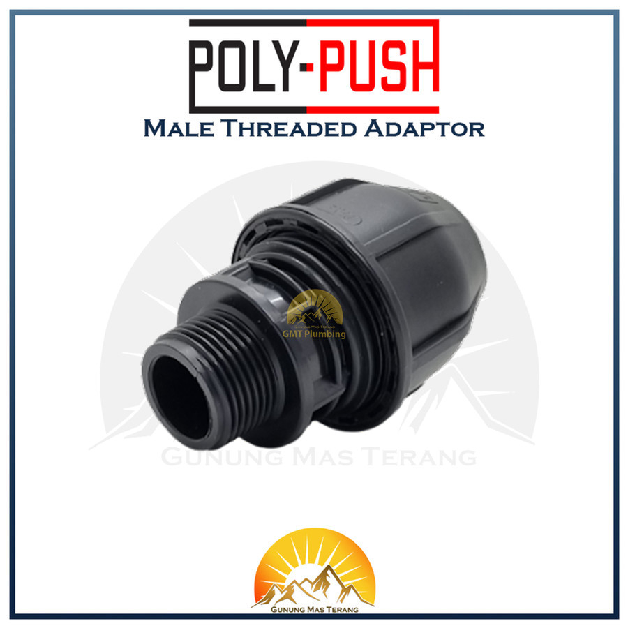 Jual Poly Push HDPE Fitting 20 X 1 2 Male Threaded Adaptor Sok Drat