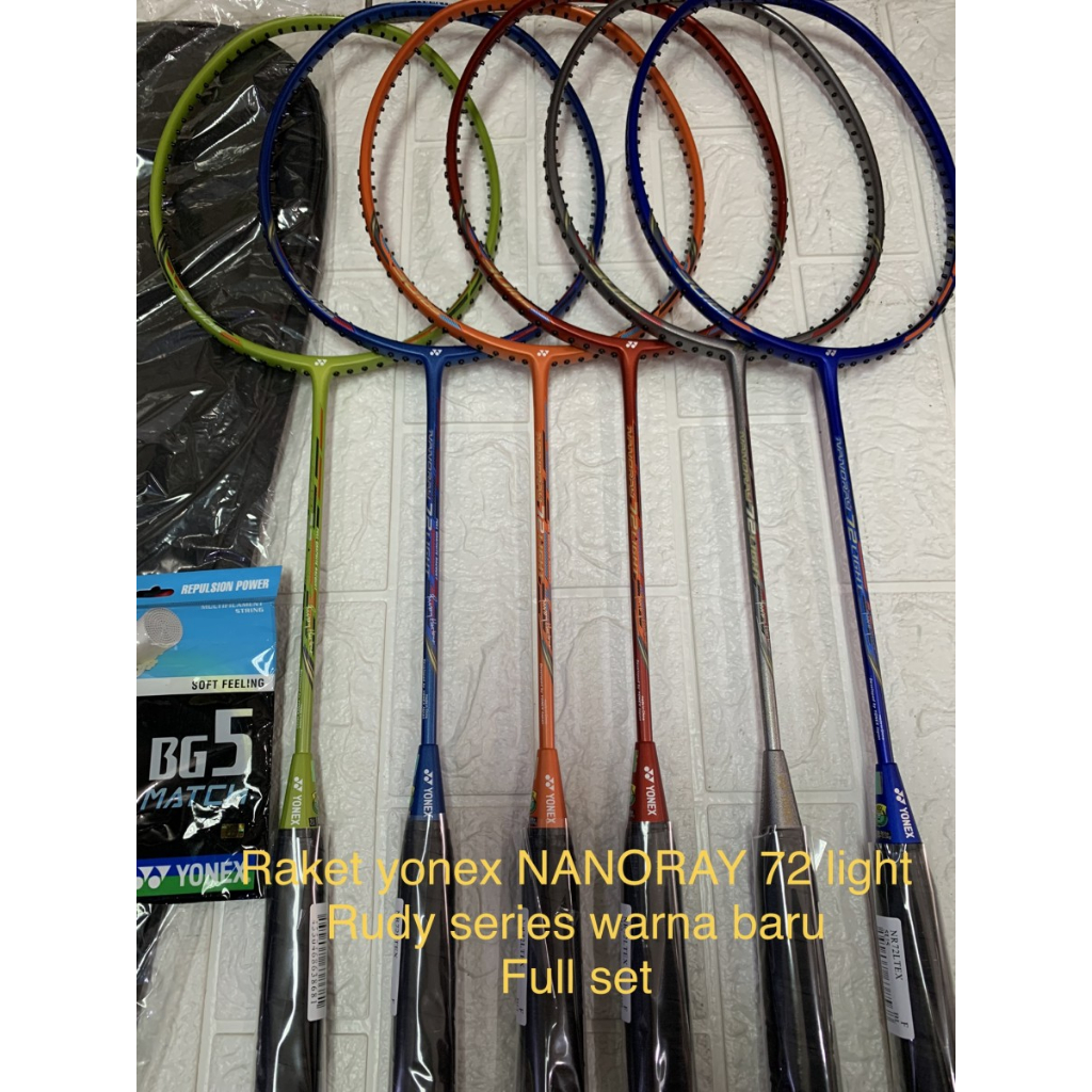 Jual NEW RAKET BADMINTON YONEX NANORAY 72 LIGHT RUDY SERIES FULL SET