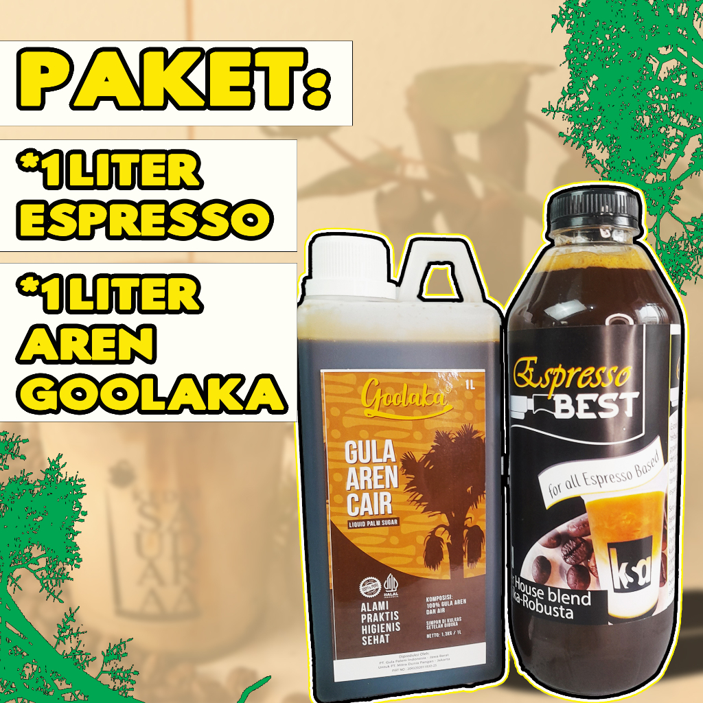 Jual Paket Hemat Gula Aren Goolaka Liter Espresso Cair Lite