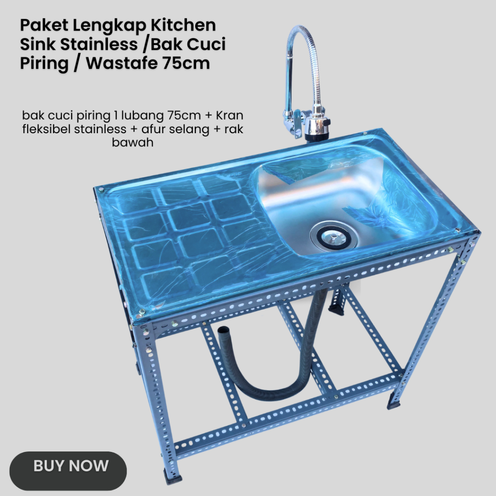 Jual Paket Lengkap Kitchen Sink Stainless Bak Cuci Piring Wastafel