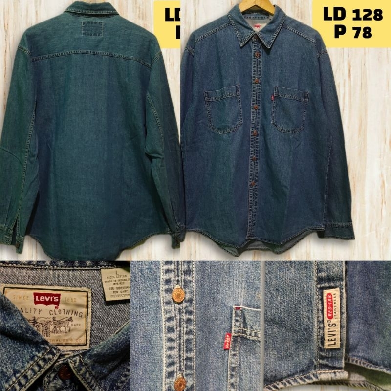 Jual KEMEJA DENIM LEVI S SECOND Shopee Indonesia