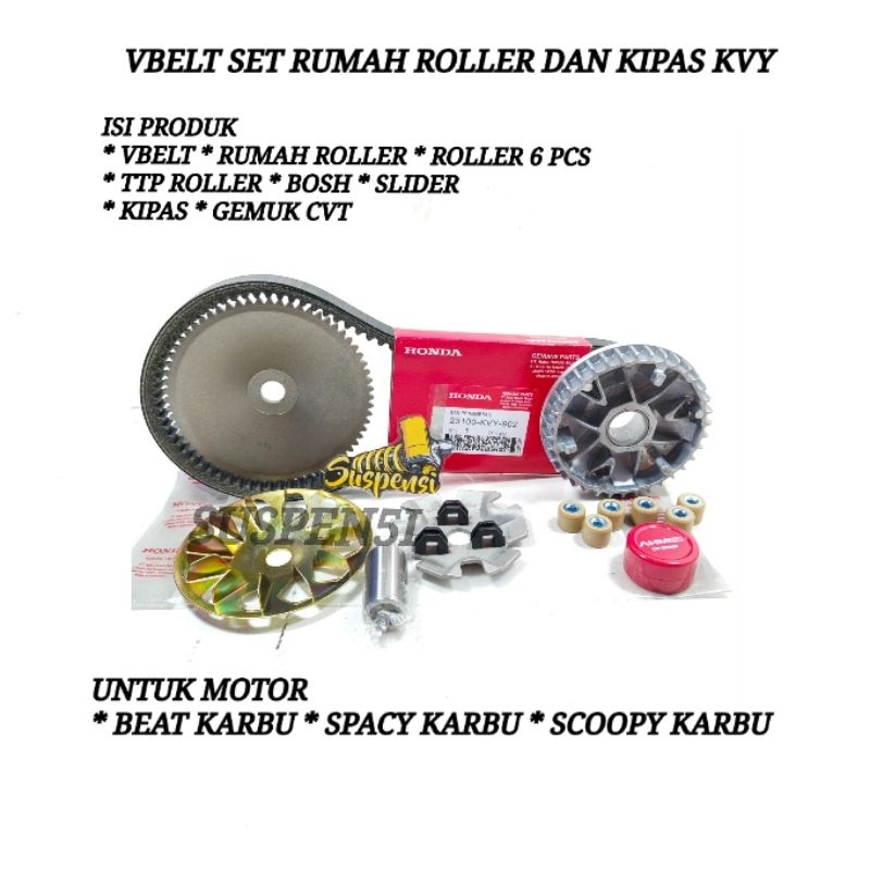 Jual PAKET RUMAH ROLLER KOMPLIT SET VANBELT BEAT KARBU SCOOPY KARBU