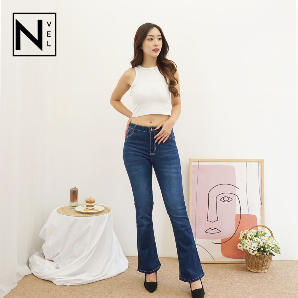 Jual Nvel Celana Jeans Stretch Wanita Cutbray Cella Shopee Indonesia