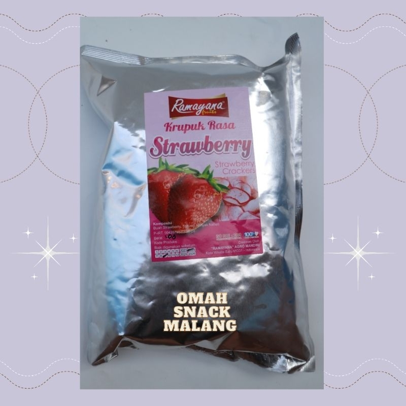 Jual SNACK KERUPUK KRUPUK BUAH STRAWBERRY RAMAYANA 100 GRAM CAMILAN