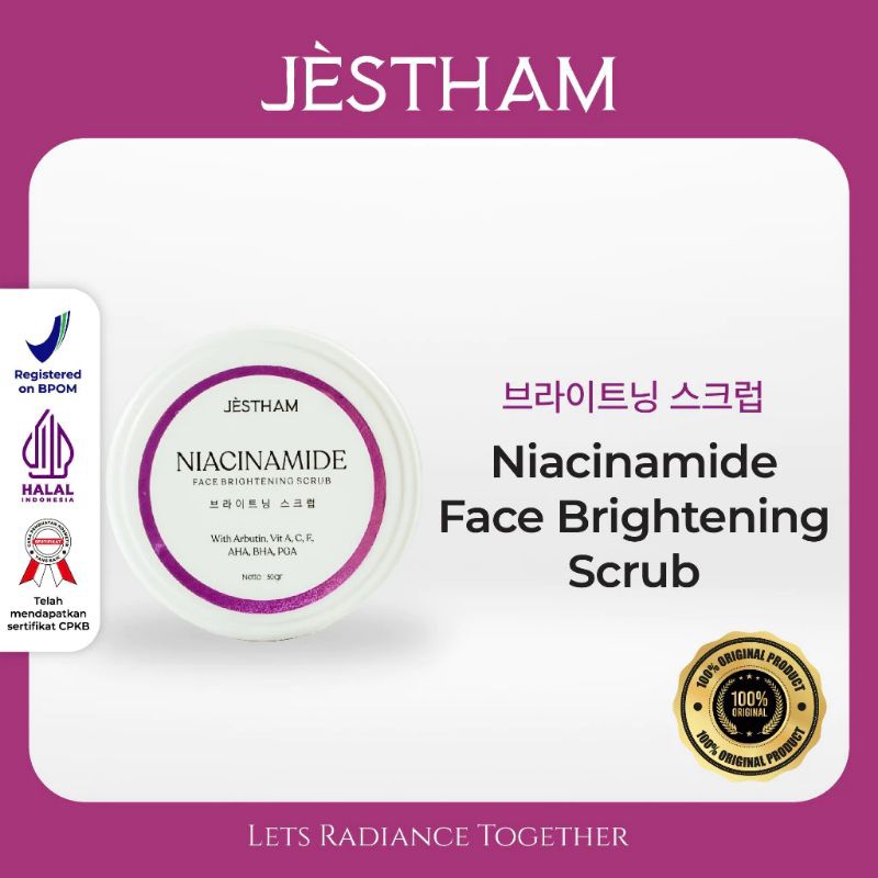 Jual Niacinamide Face Brightening Scrub Jestham Original 100 Shopee