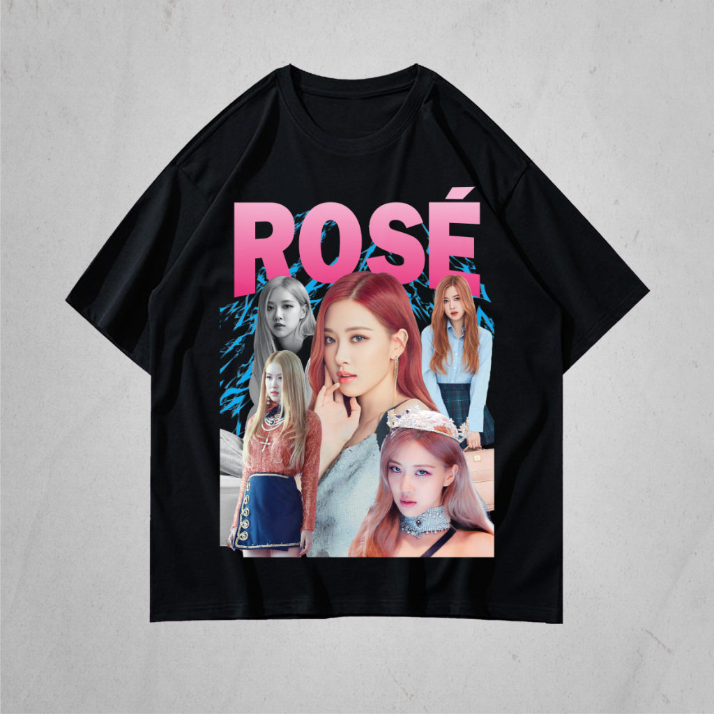 Jual KAOS ROSE BLACKPINK OVERSIZE TEE Shopee Indonesia