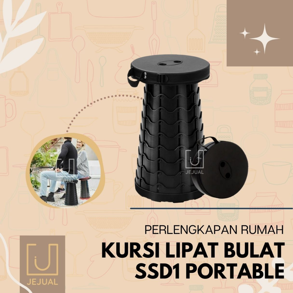 Jual Kursi Bangku Lipat Portable Ssd Tarik Teleskopic Folding Bulat