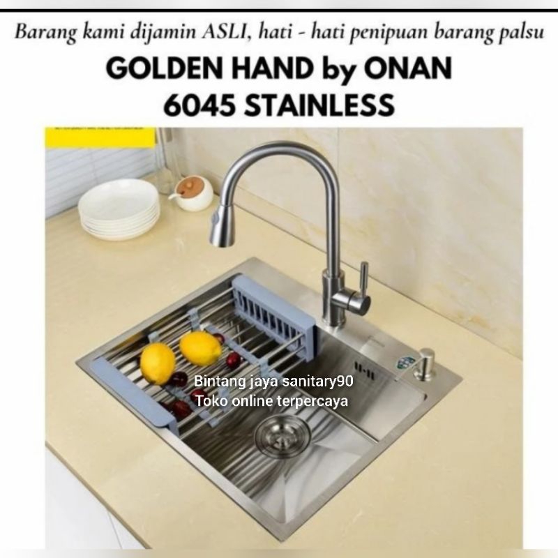 Jual Kitchen Sink Onan Golden Hand Stainless Sus Original