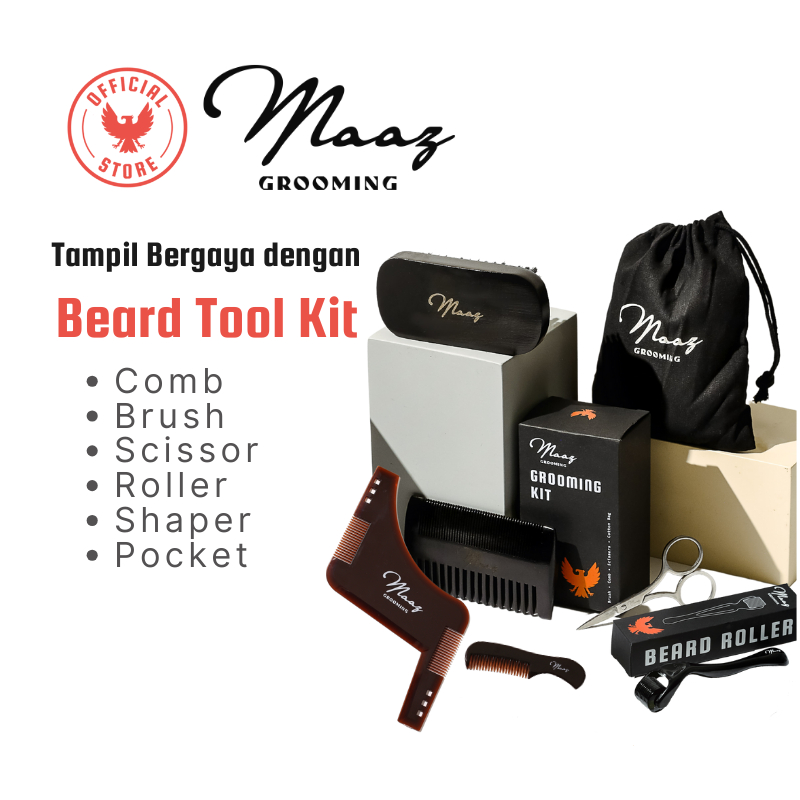 Jual Maaz Grooming Beard Toolkit Sisir Beard Brush Gunting Dan