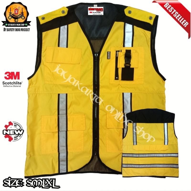 Jual Rompi Safety Vest M Scotlite Kuning Biru Taslan Water Proof