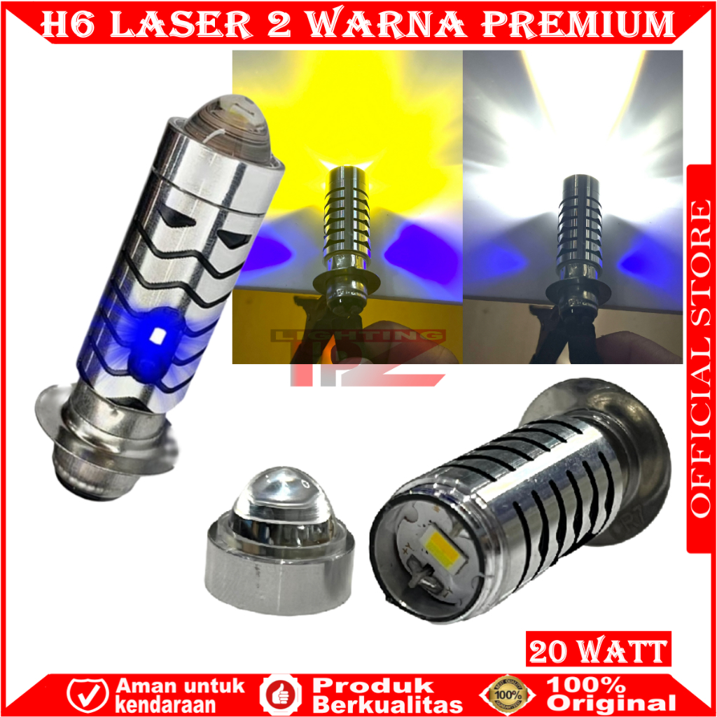 Jual ORIGINAL LAMPU LED MOTOR H6 LASER 2 WARNA LED H6 LASER MOTOR