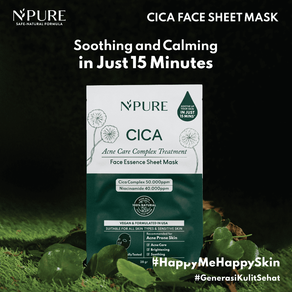 Jual N Pure Sheet Mask Cica Anti Acne Sheet Mask Masker Wajah Anti