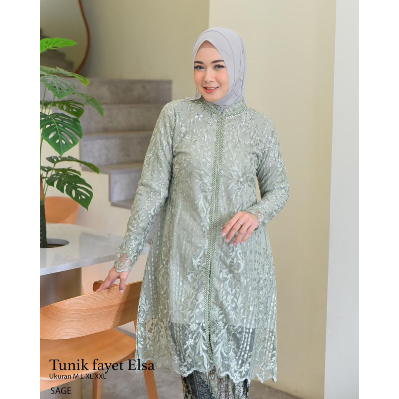 Jual COD Setelan Kebaya Modern Kebaya Busui Tunik Tille Payet Zana