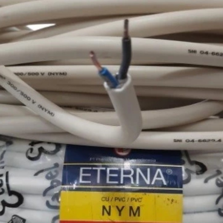 Jual Kabel Listrik Kawat Tembaga Isi 2 ETERNA NYM 2X2 5 Meteran 1 Meter