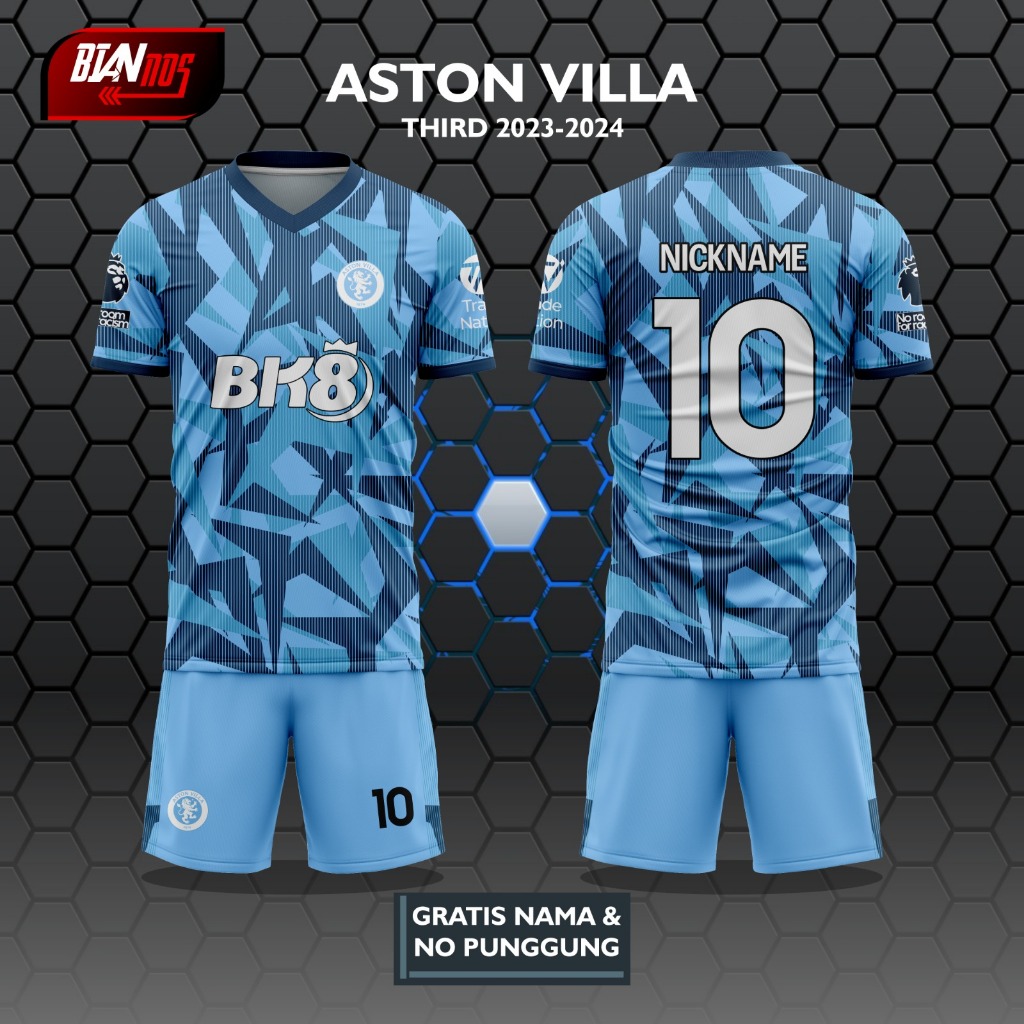 Jual JERSEY REPLIKA BOLA ASTON VILLA THIRD 2023 2024 Supporter FULL