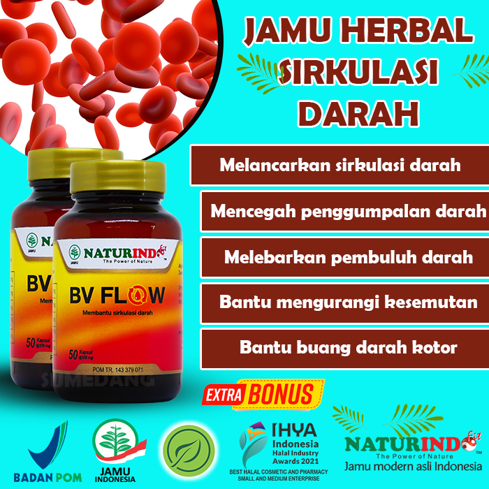 Jual BV Flow Jamu Naturindo Isi 50 Kapsul Untuk Penyumbatan Darah