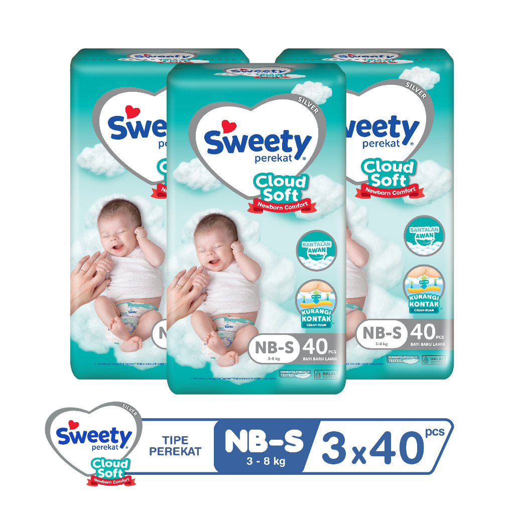 Jual Sweety Silver Comfort Cloud Soft NB S 3x40s Shopee Indonesia