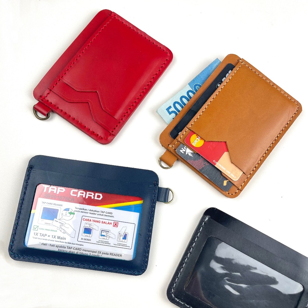 Jual Dompet Kartu Kulit Asli Tap E Money Id Card Wallet Slim Plastik